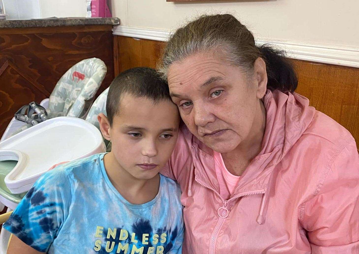 Sue Walpole and grandson Louie have been left with nothing. Picture: Sue Walpole