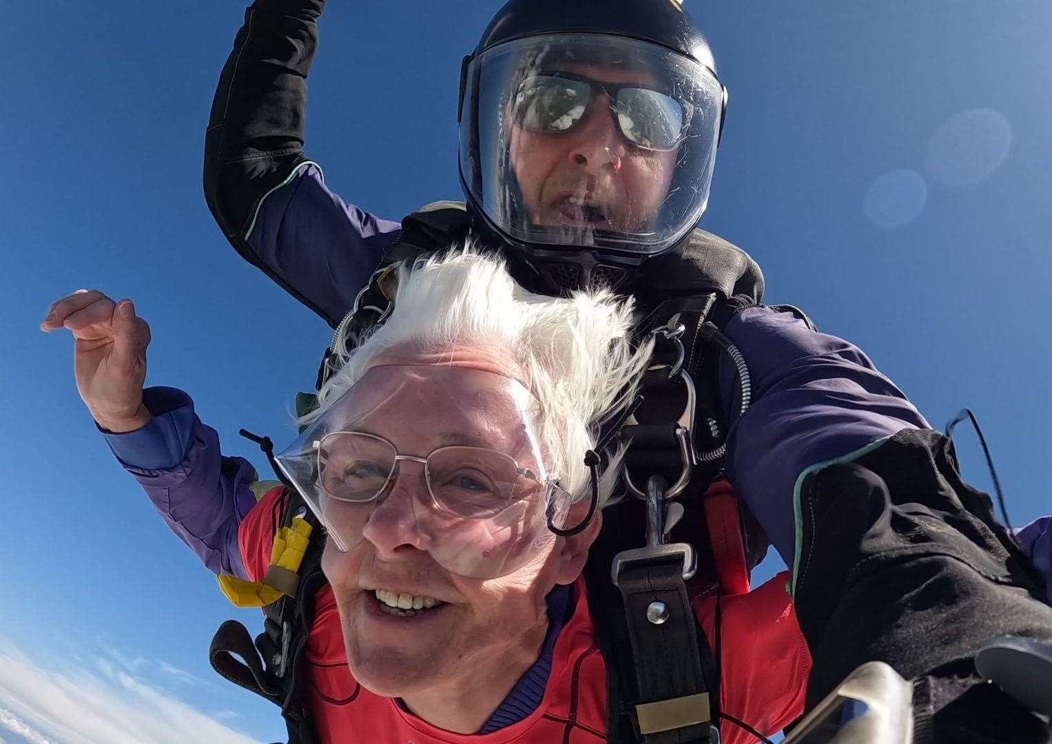 She jumped 12,000 feet. Picture: Shirley Ellis/GoSkydive