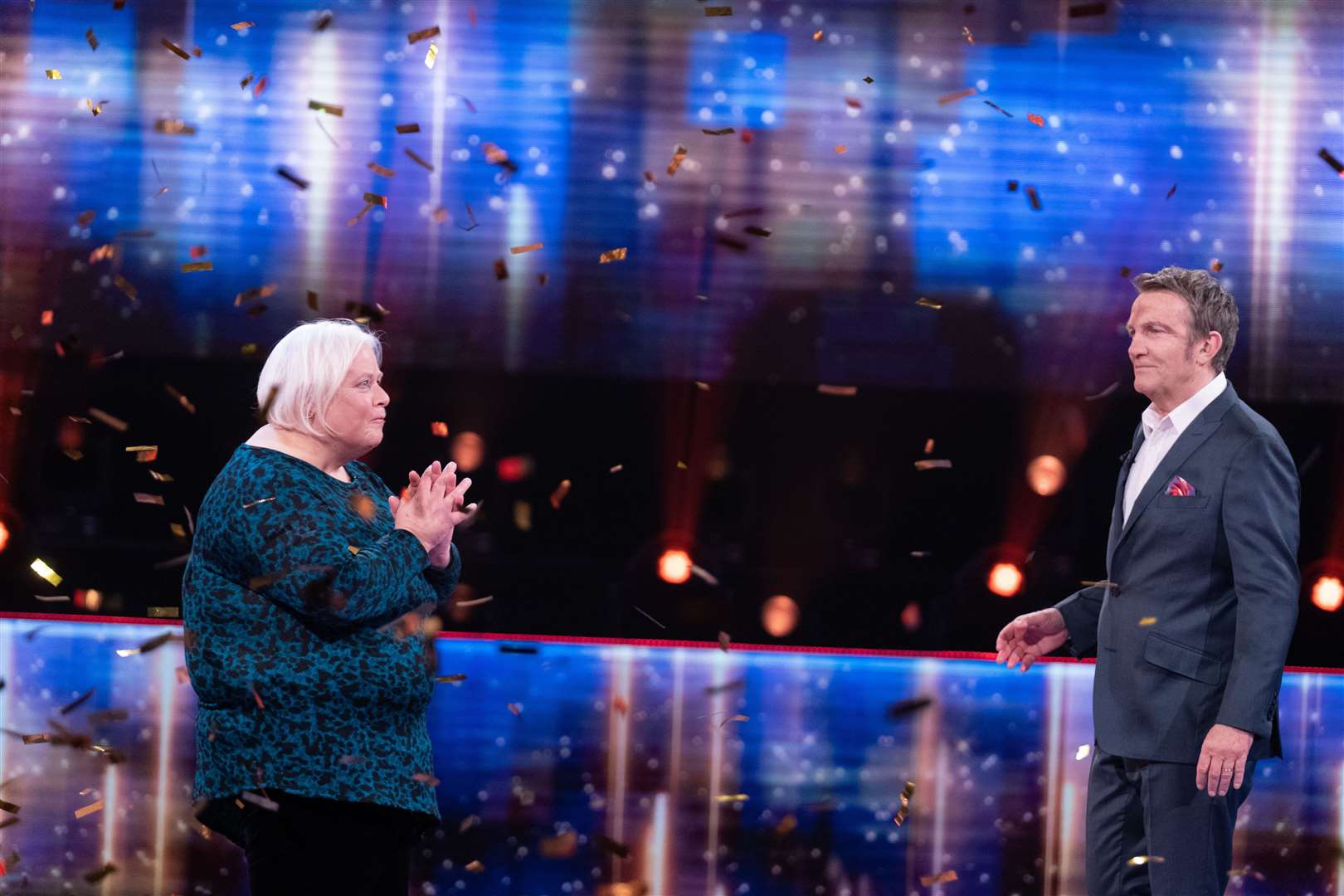 Sue Brooks and Bradley Walsh on ITV's Beat the Chasers