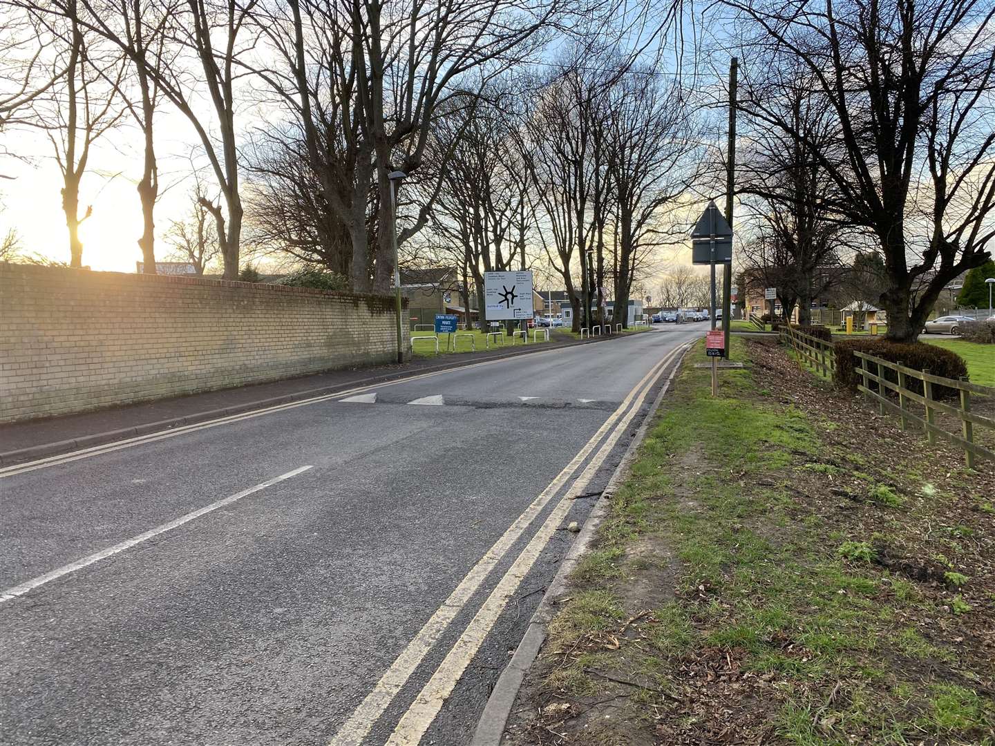 The road approaching HMP Rochester where a disturbance has taken place