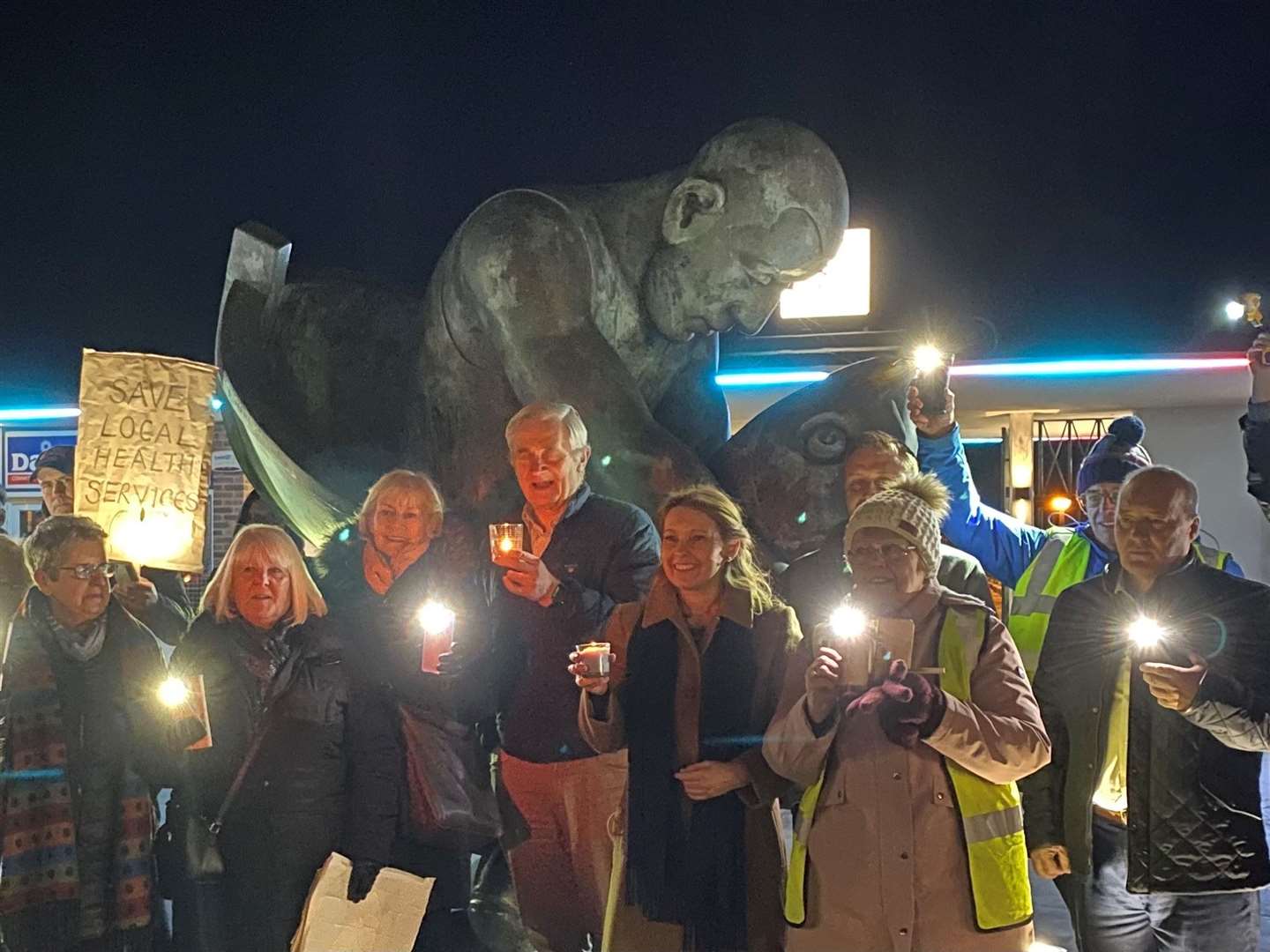 Campaigners gathered at Deal Pier for a candlelit vigil over the closure of blood clinics at Deal hospital