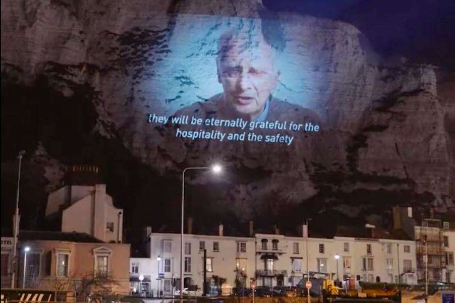 Mr Frank's speech was broadcast on the White Cliffs of Dover. Photo: Led by Donkeys (55410990)