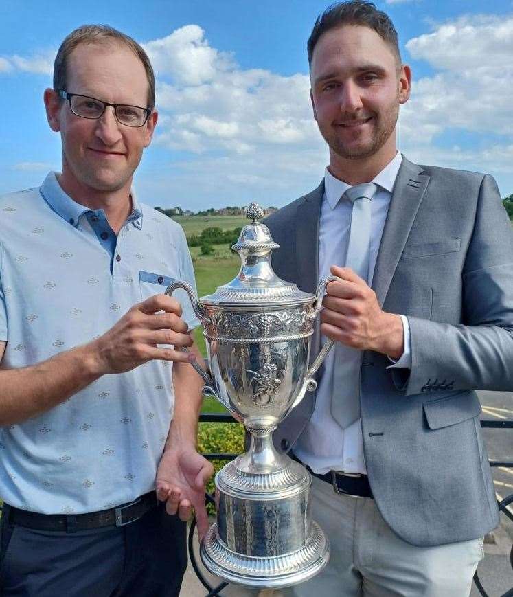 Dan Cooke, right, alongside caddie Chris Mills