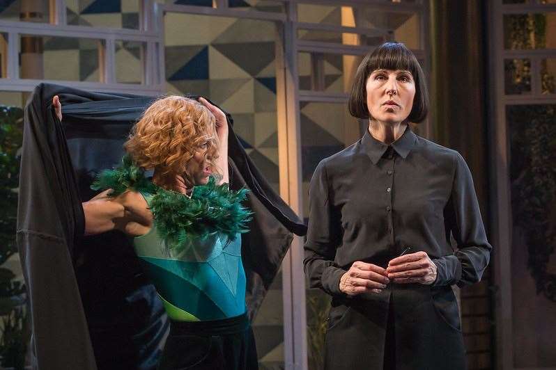 National Theatre Live's Twelfth Night, with Tamsin Greig (right) Picture: Marc Brenner