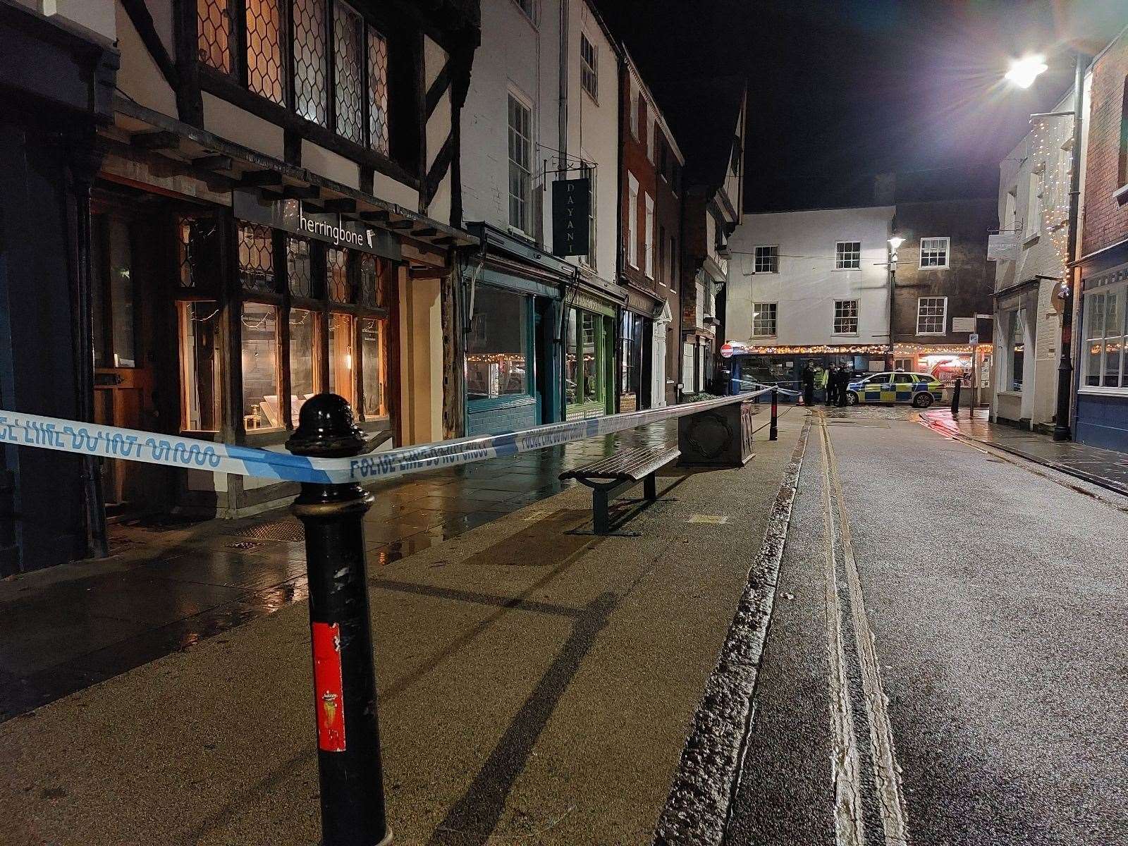 The police cordon in Canterbury city centre. Picture: Jack Dyson