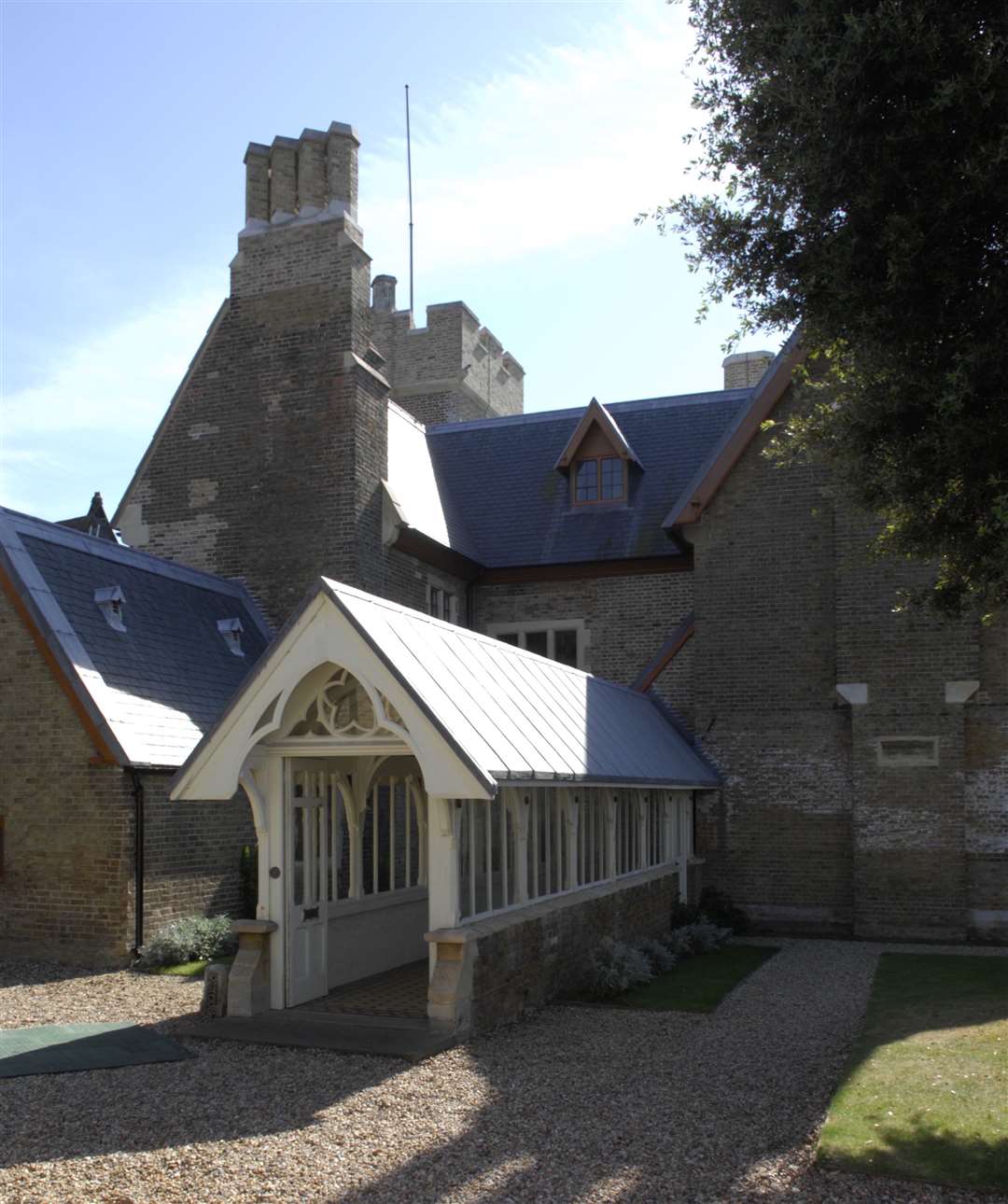 The courtyard and covered walkway at The Grange. Picture: Martin Apps