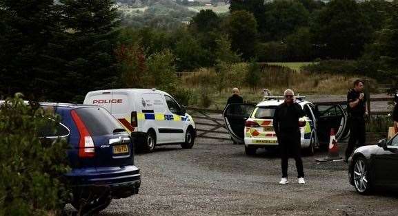 Police at the scene in Staplehurst Road after a burglary in Marden on the Bank Holiday weekend Picture: UKNiP