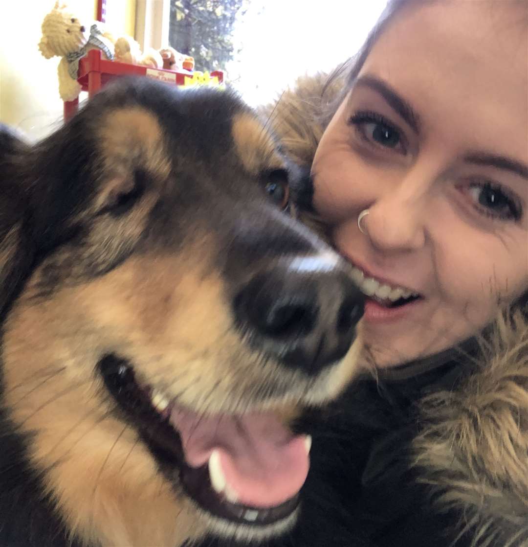 Ralph and owner Katie Faulkner. Picture: East Kent Hospitals