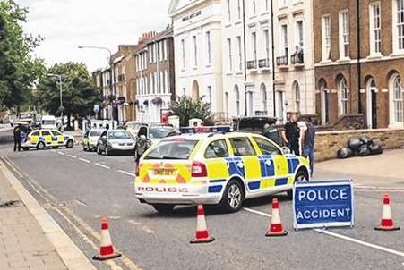 Police close Windmill Street between Zion Place and Clarence Place