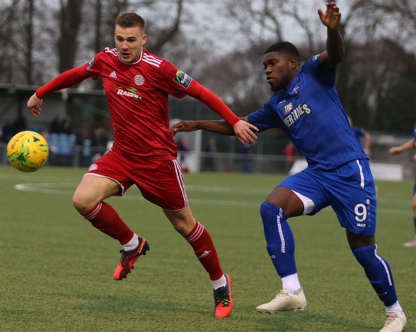 Margate's new signing David Smith in action against Worthing Picture: Don Walker