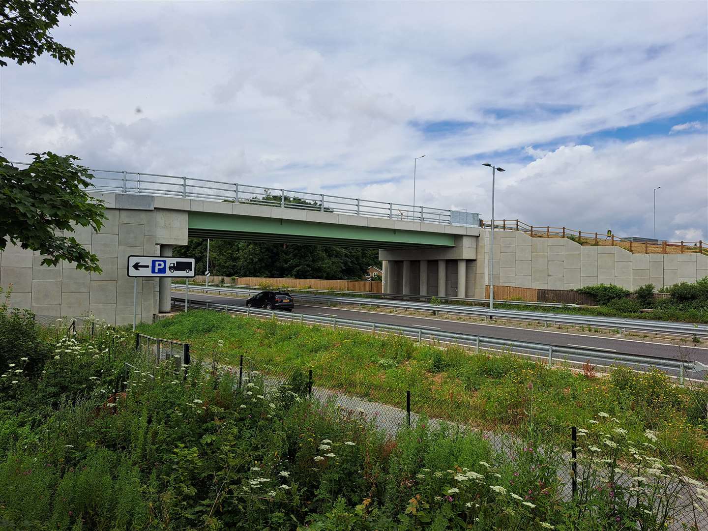 The new bridge over the A2 for the Dover Fastrack service