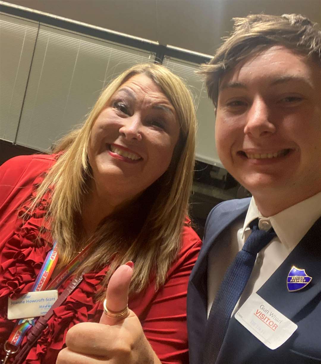 Oliver with Cllr Joanne Howcroft-Scott