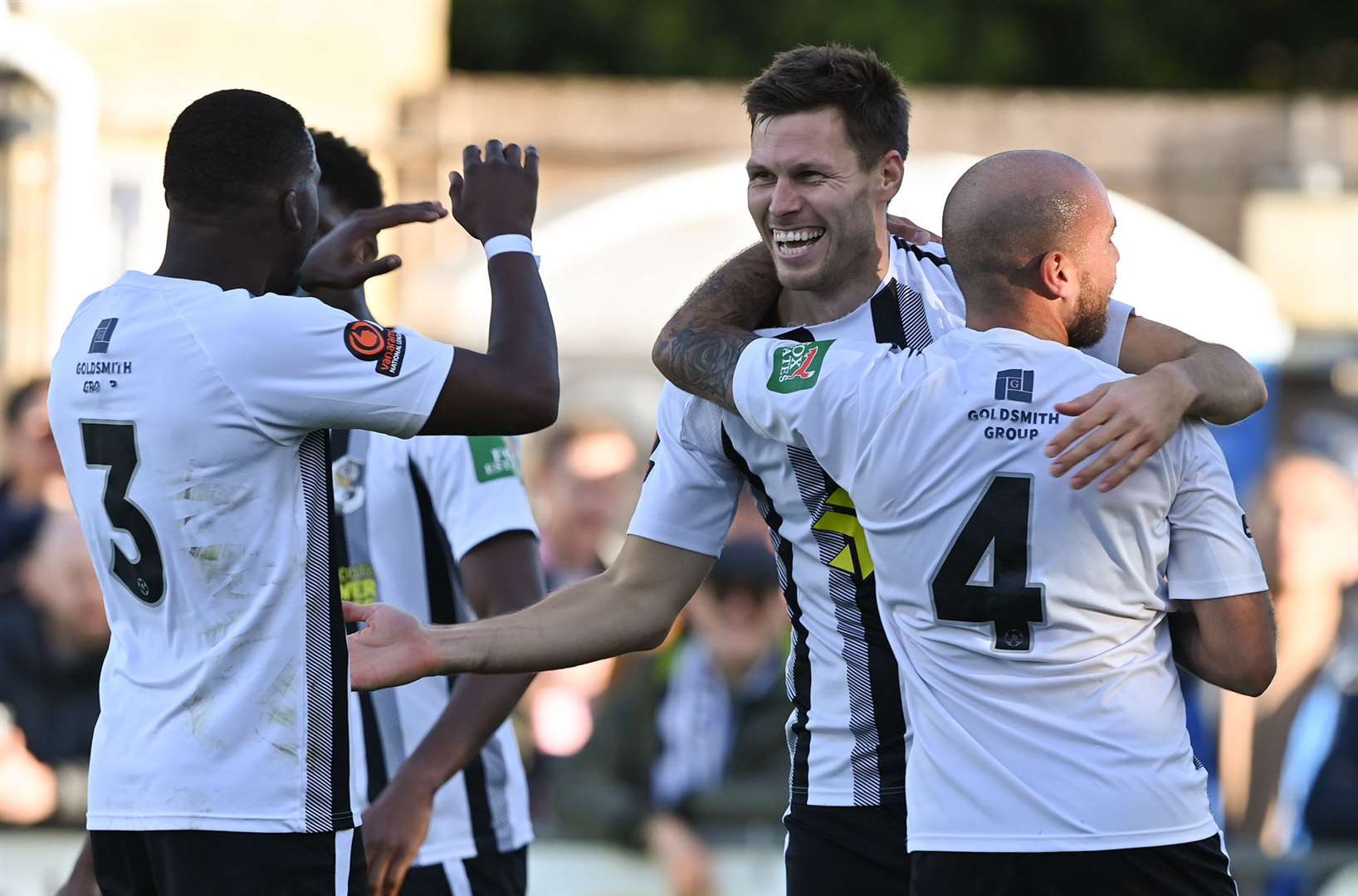 Charlie Sheringham celebrates the winner on Saturday. Picture: Keith Gillard