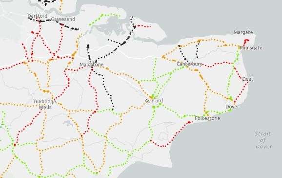 The most dangerous roads in the country are in Kent Picture: AA