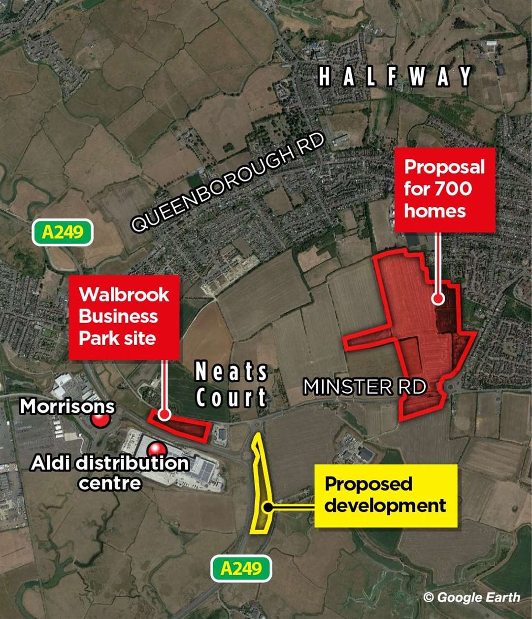 Where the new business park would be located