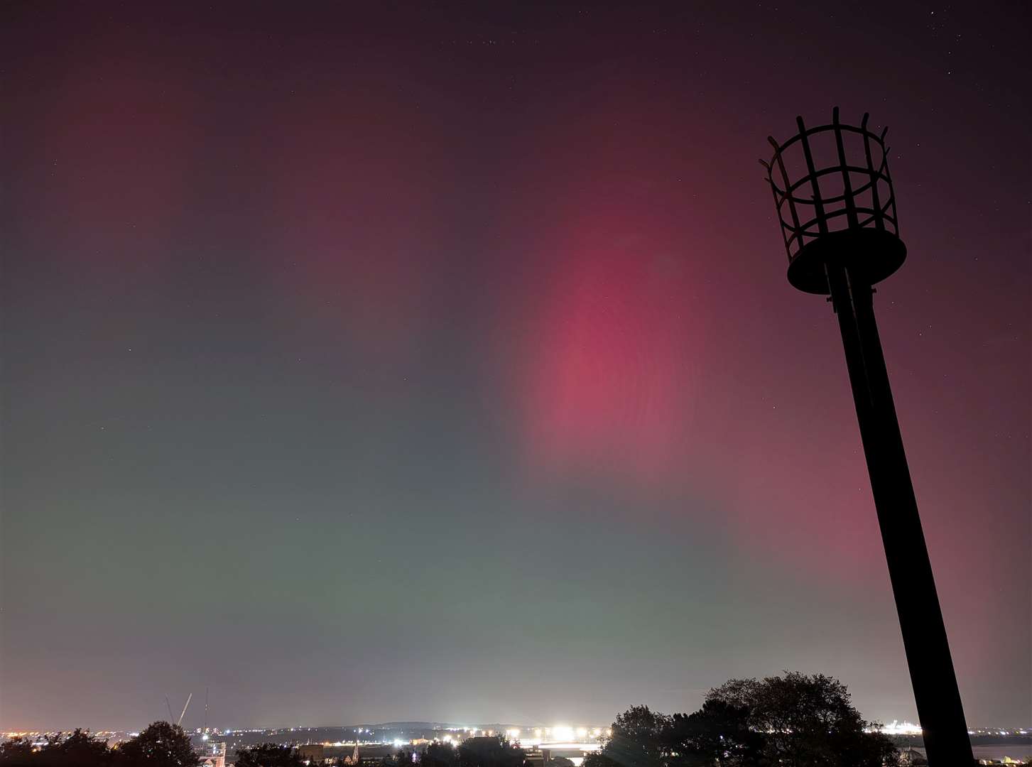 Bethan Wilson captured the aurora at the Gravesend Windmill Hill Beacon. Picture: Bethan Wilson