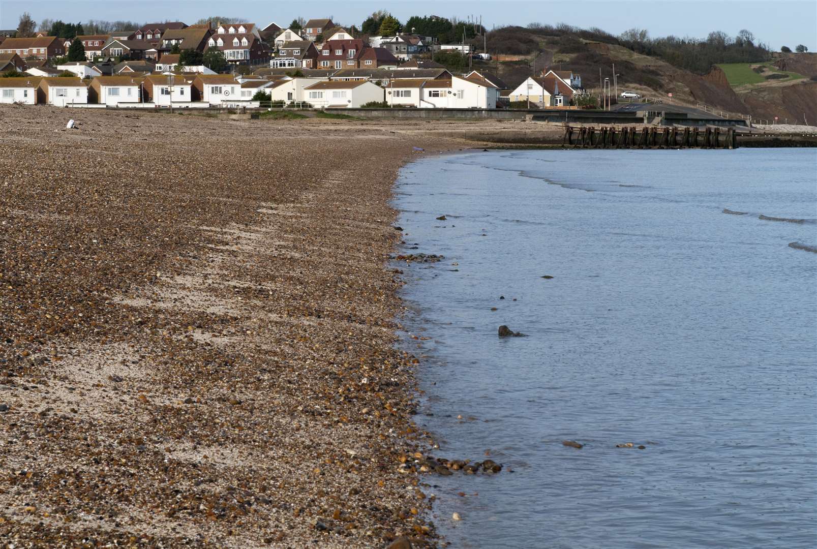 The body was discovered on the beach. Stock image