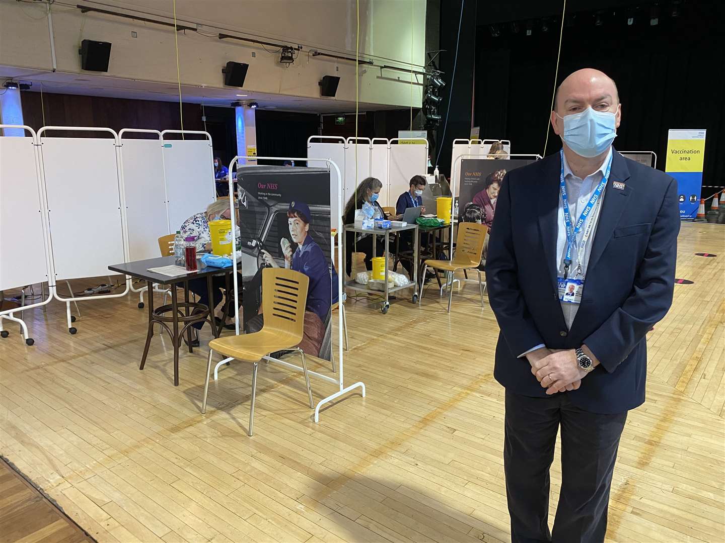 Kent Community Health NHS Foundation Trust chief executive Paul Bentley at the opening of the Gravesend mass vaccination centre