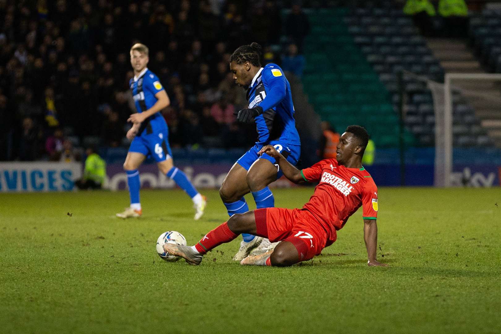 Dan Phillips in action for Gillingham against AFC Wimbledon. Picture: KPI