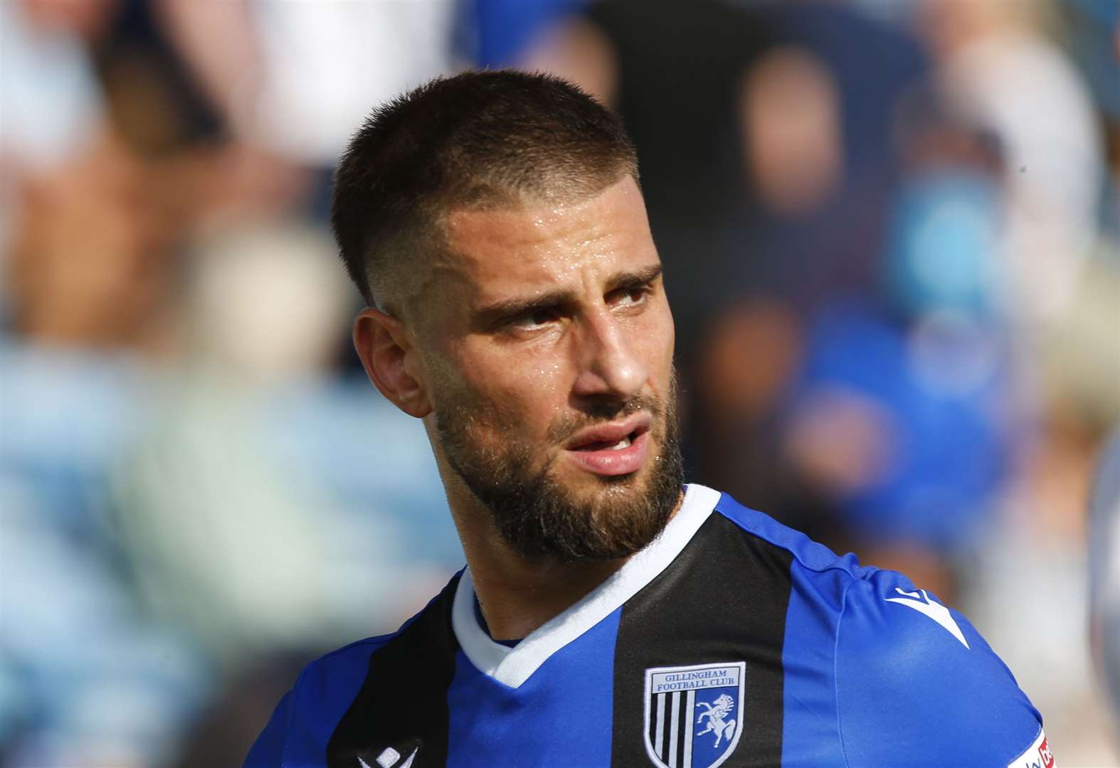 Gillingham's Max Ehmer was up against it at Sunderland and came close to picking up a point Picture: Andy Jones