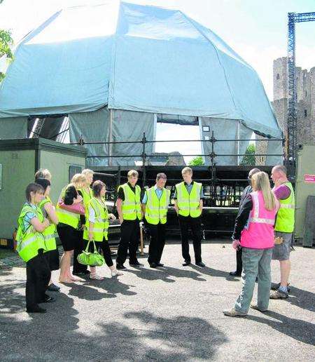 Students at the Rochester Castle Concert venue