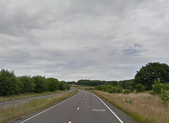 Traffic is slow at the Lamberhurst bypass after a crash. Picture: Google