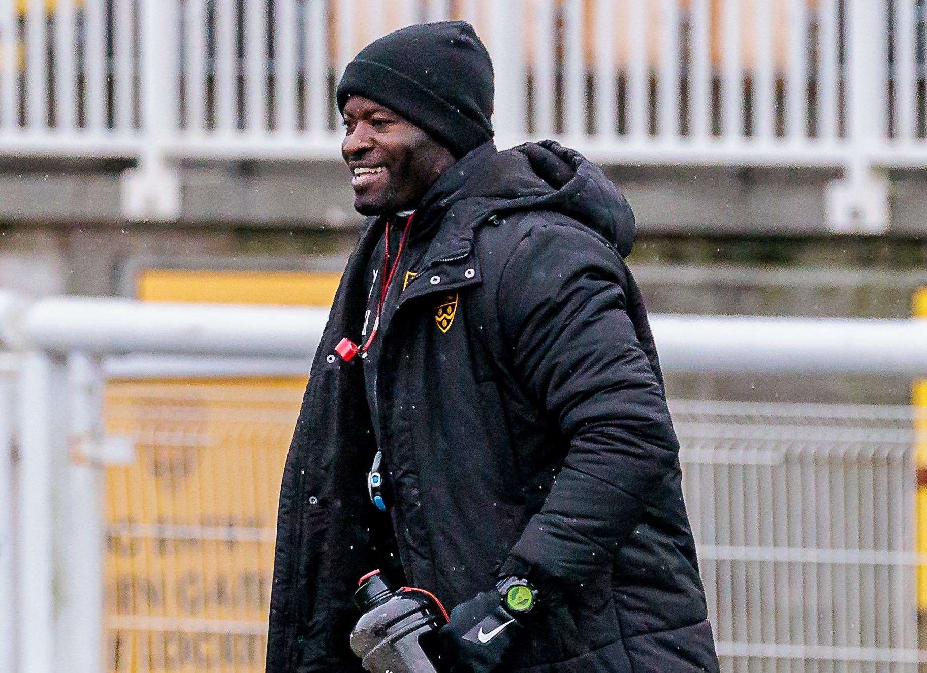 Maidstone United manager George Elokobi. Picture Helen Cooper