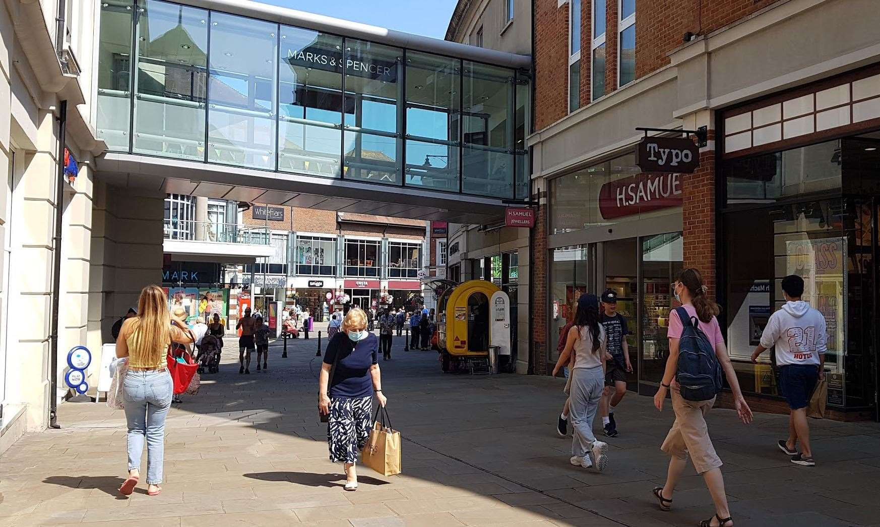 Shoppers at Whitefriars in Canterbury