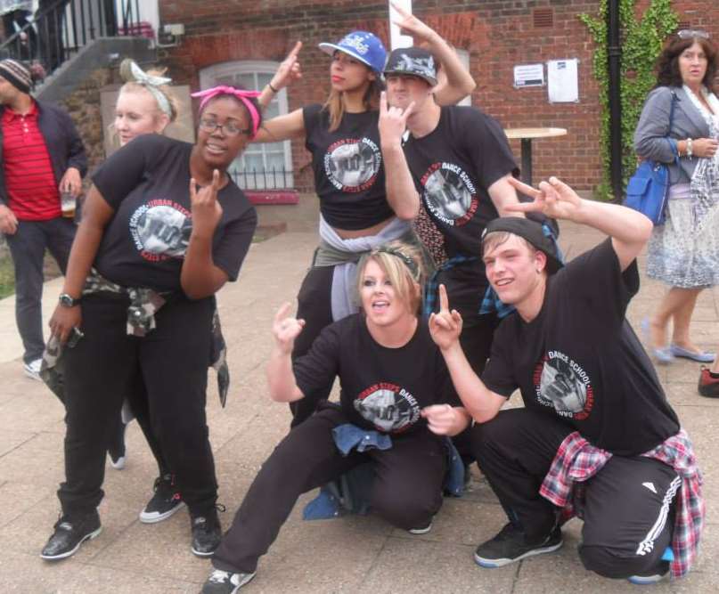 Safiya with dance troupe Urban Steps