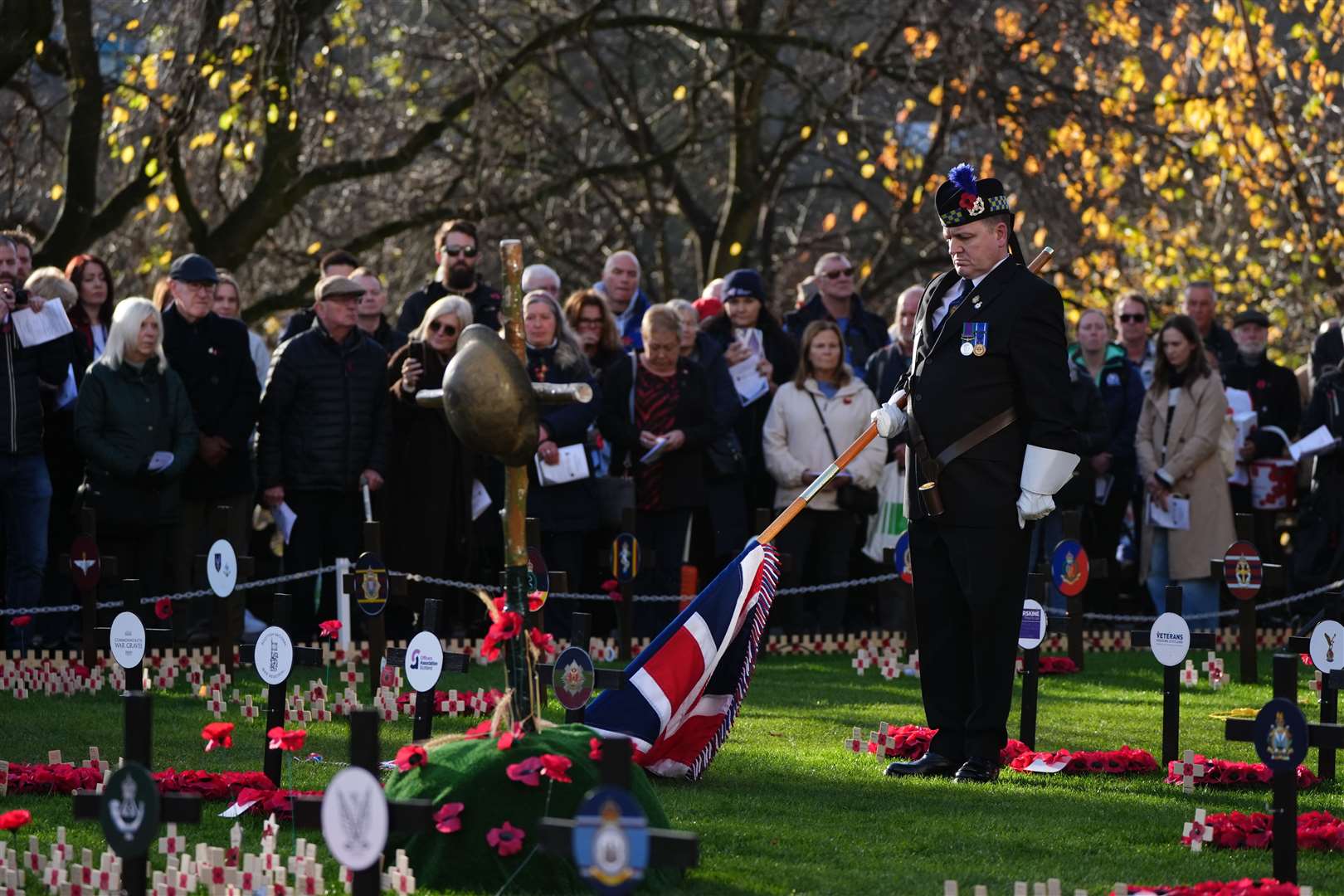 People attending a ceremony in Edinburgh (Andrew Milligan/PA)