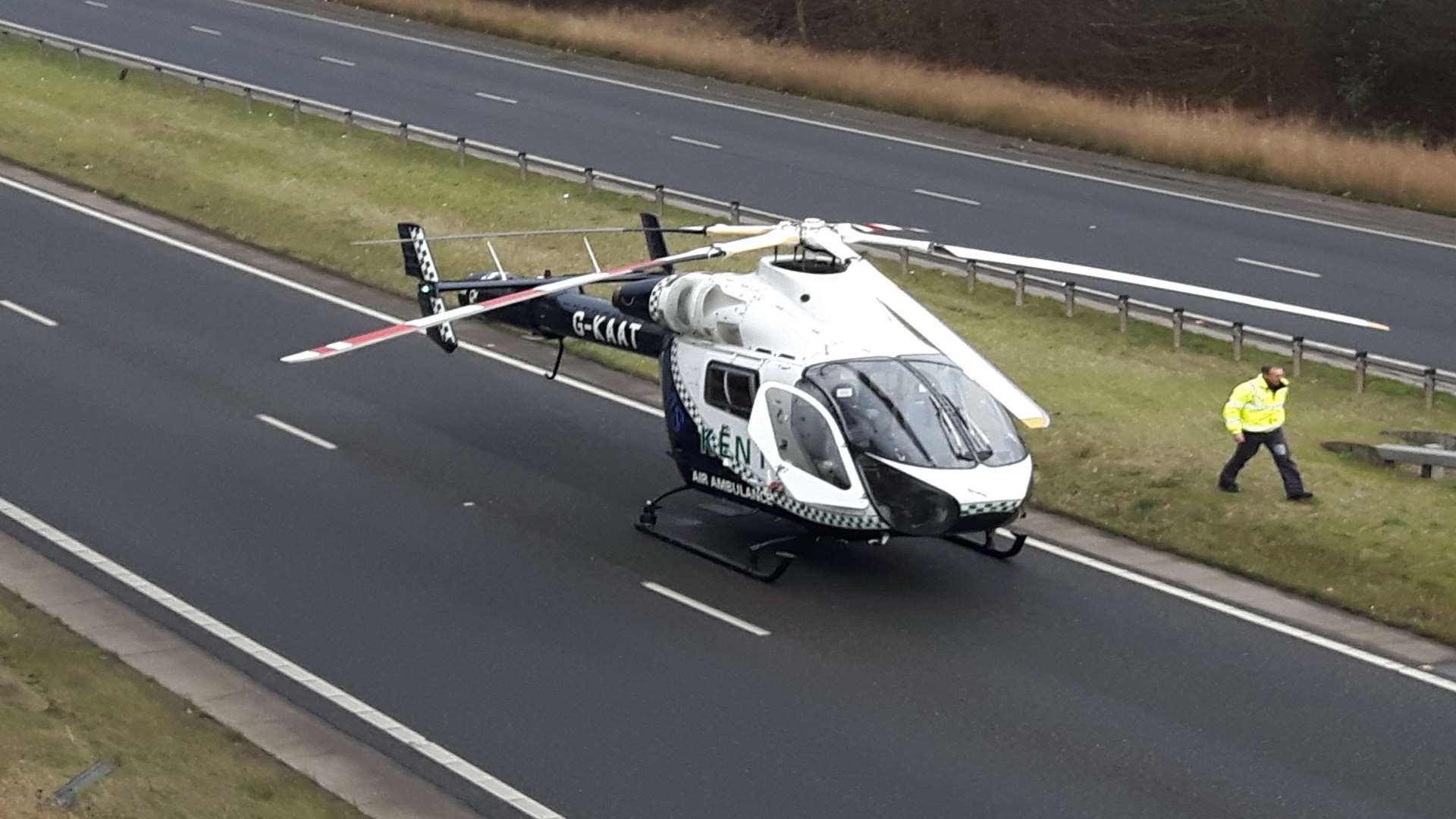 The air ambulance at the scene