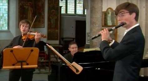 Ben and Tom Hancox perform, accompanied by Tony Ingham