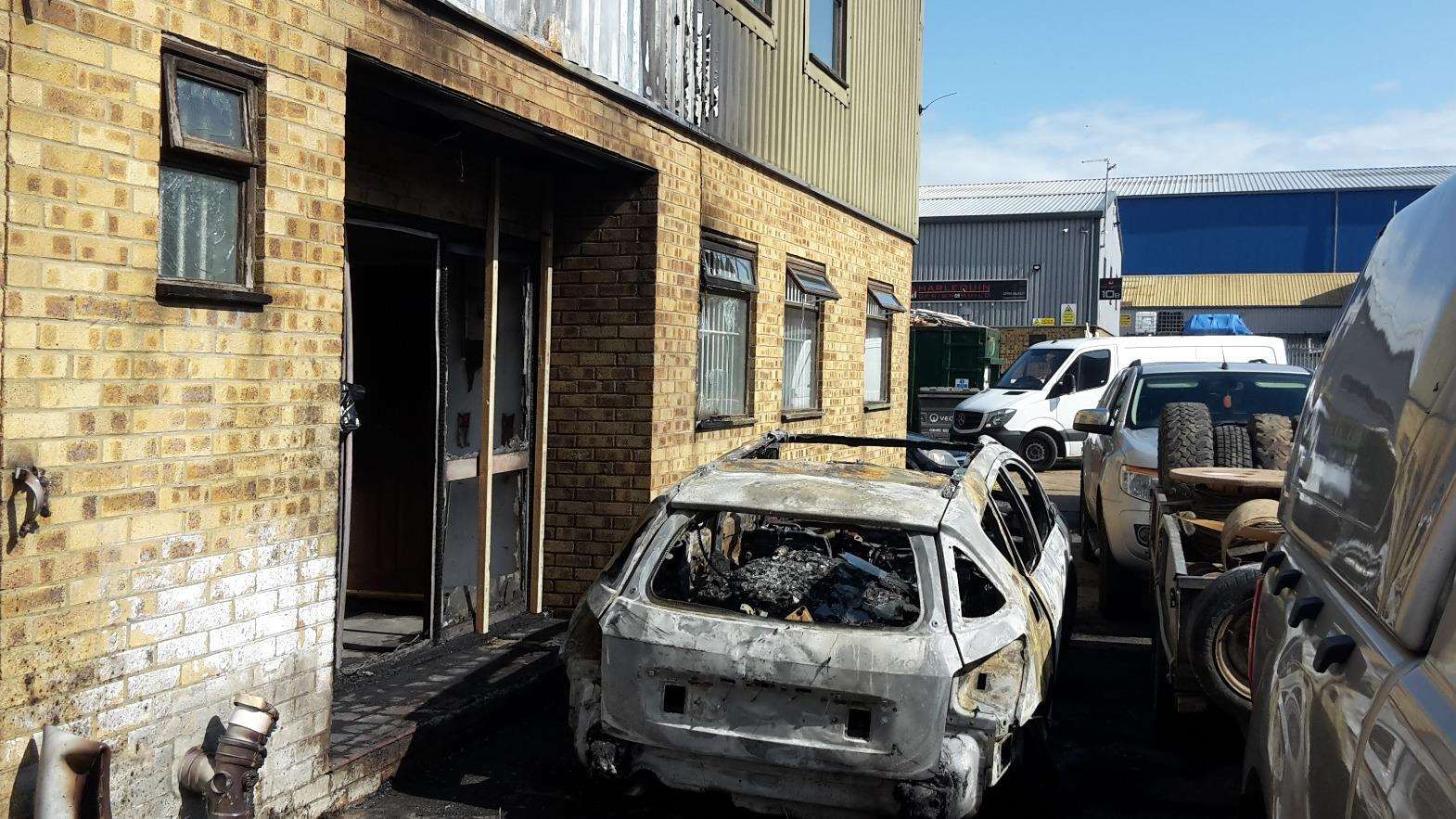 The damage from the fire in Dorset Road, Sheerness