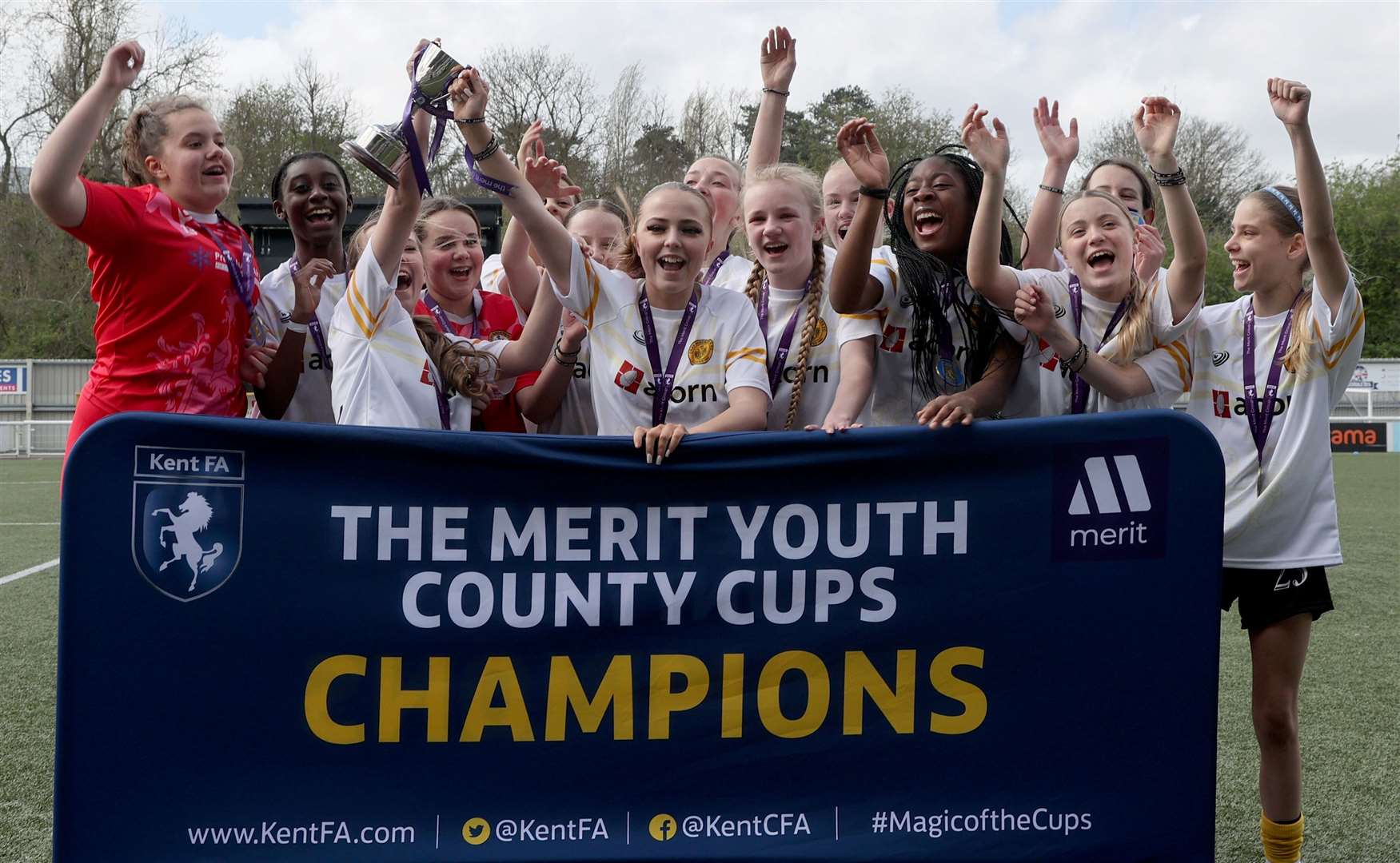 Cray Wanderers under-14s celebrate their success. Picture: PSP Images