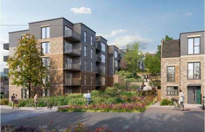 The development would see two blocks of flats constructed along with terraced townhouses