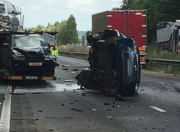 The aftermath of the crash. Picture: Kent 999s?