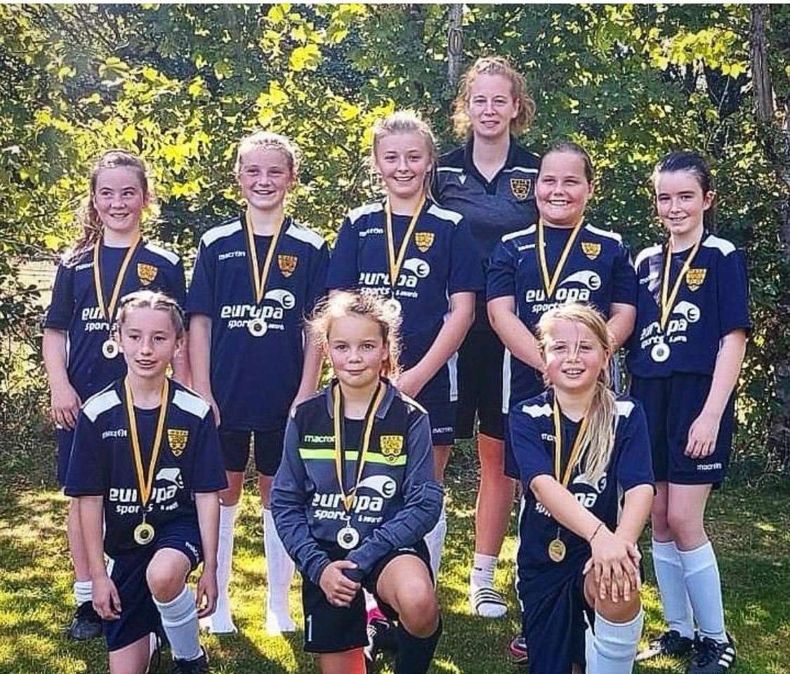 Nikki Waterman with Maidstone's under-11 girls