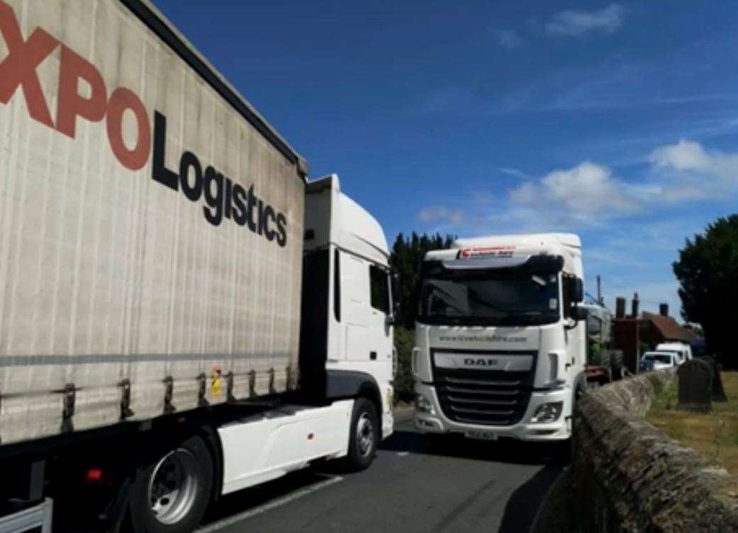 HGVs regularly get stuck on the A262 Church Road in Goudhurst. Picture: TAGA262