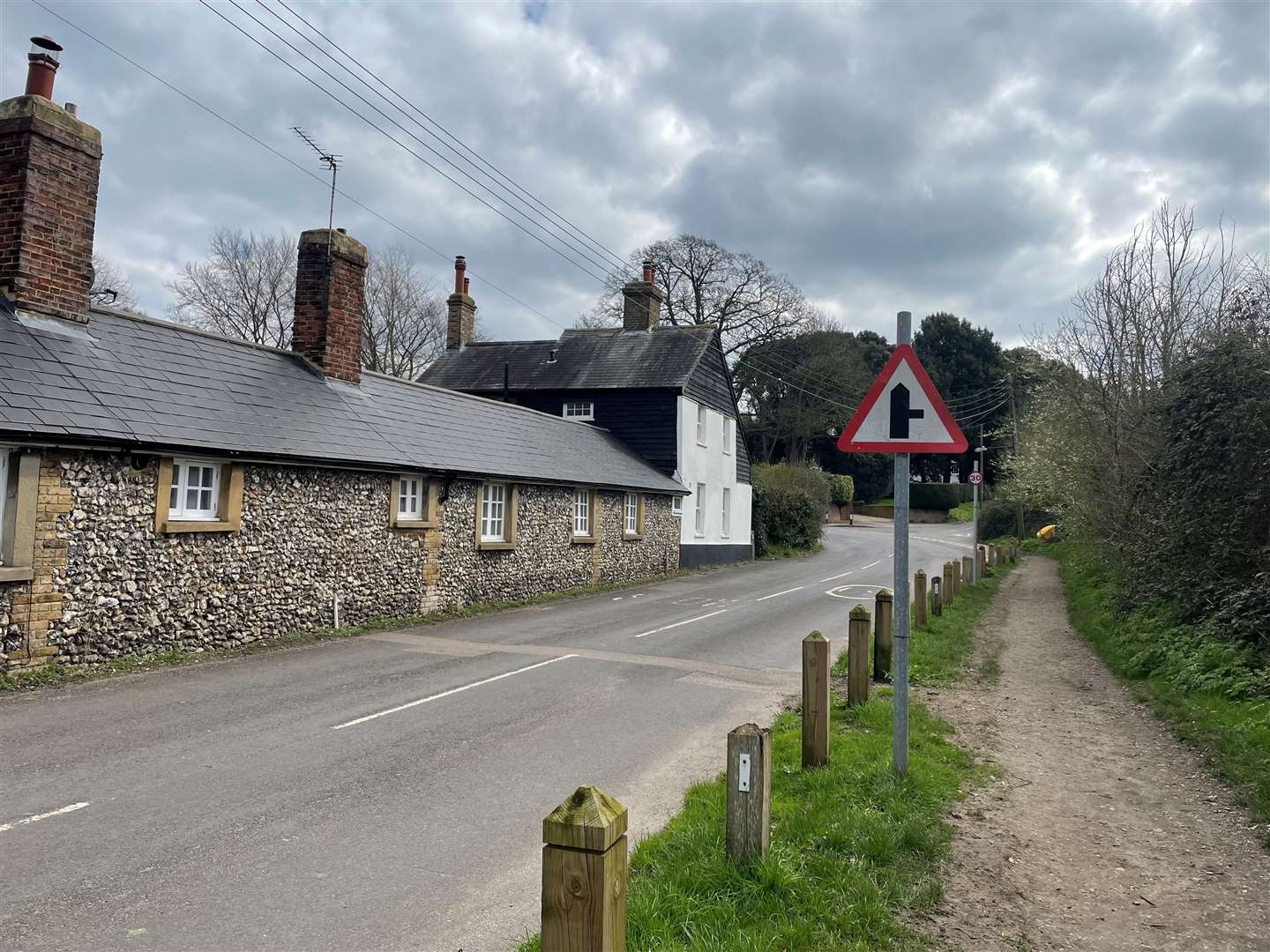 The view looking up The Street towards the junction