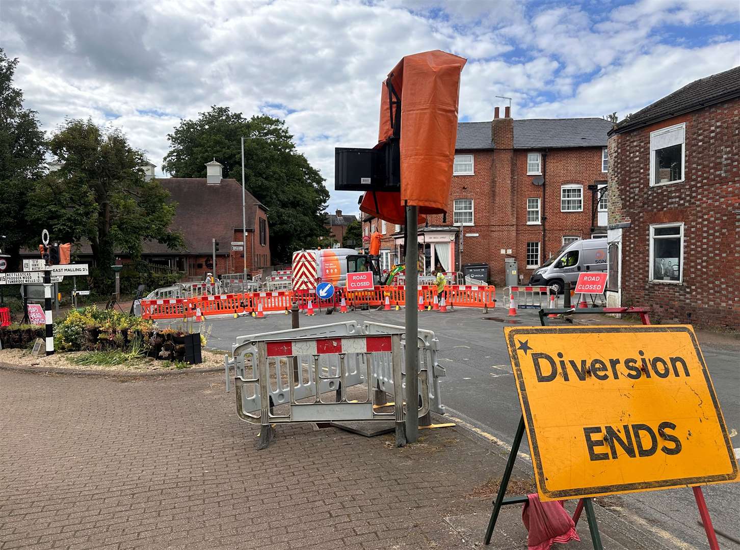 The Wateringbury Crossroads had not been fully open for most of June. Picture: Elli Hodgson