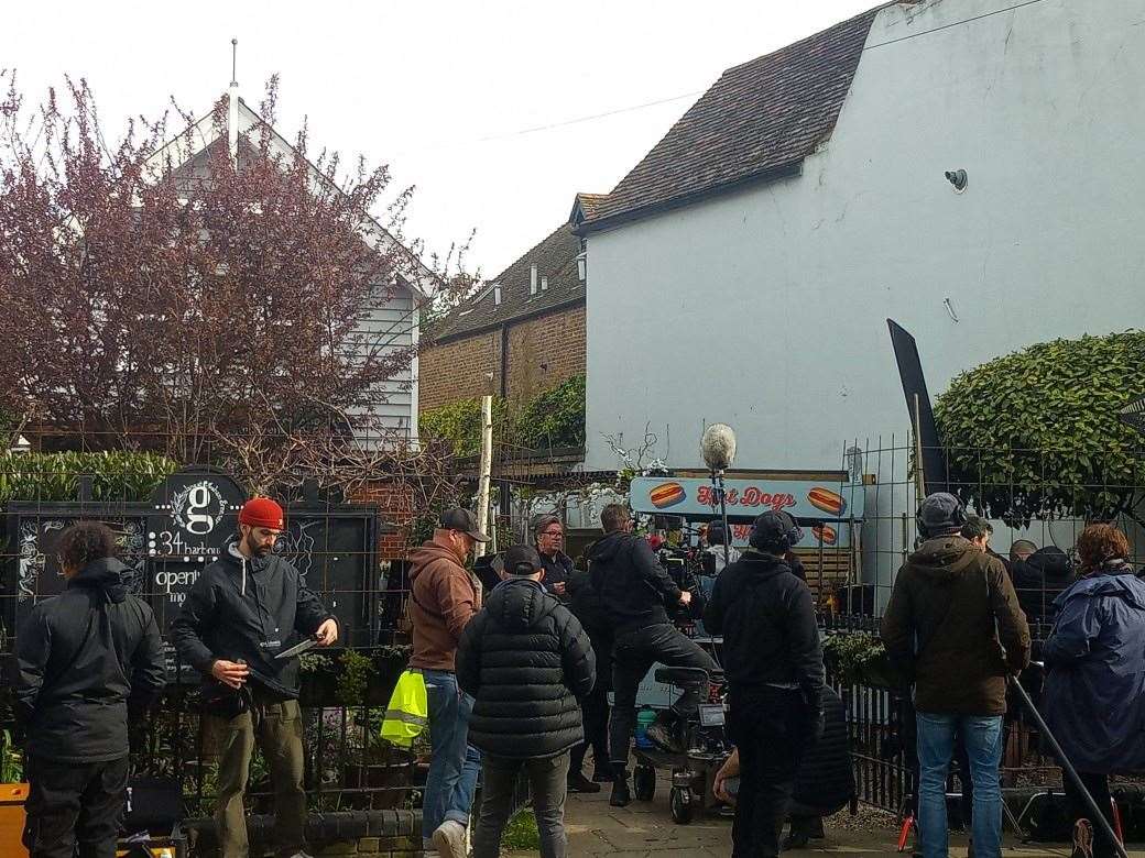 Filming for Whitstable Pearl in Harbour Street