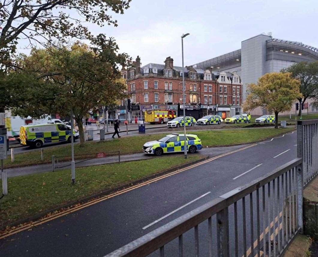 Emergency services in Guildhall Street, Folkestone