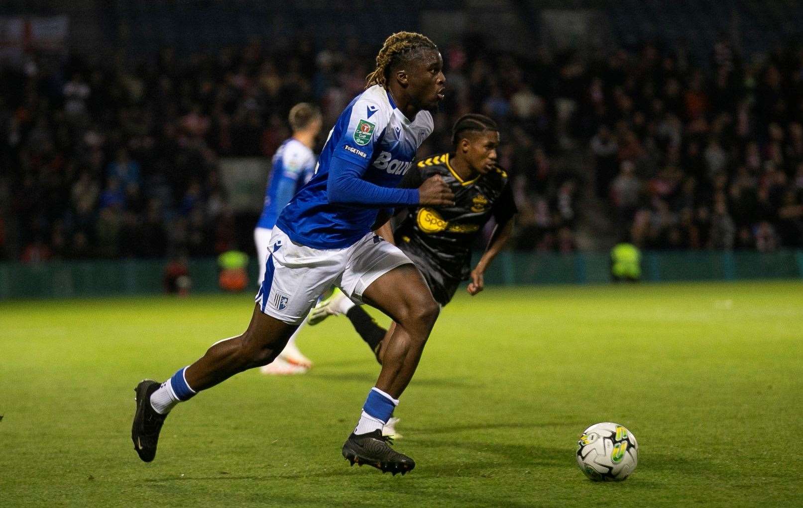 Shad Ogie helped Gillingham to a cup shock against Southampton in the Carabao Cup Picture: @Julian_KPI