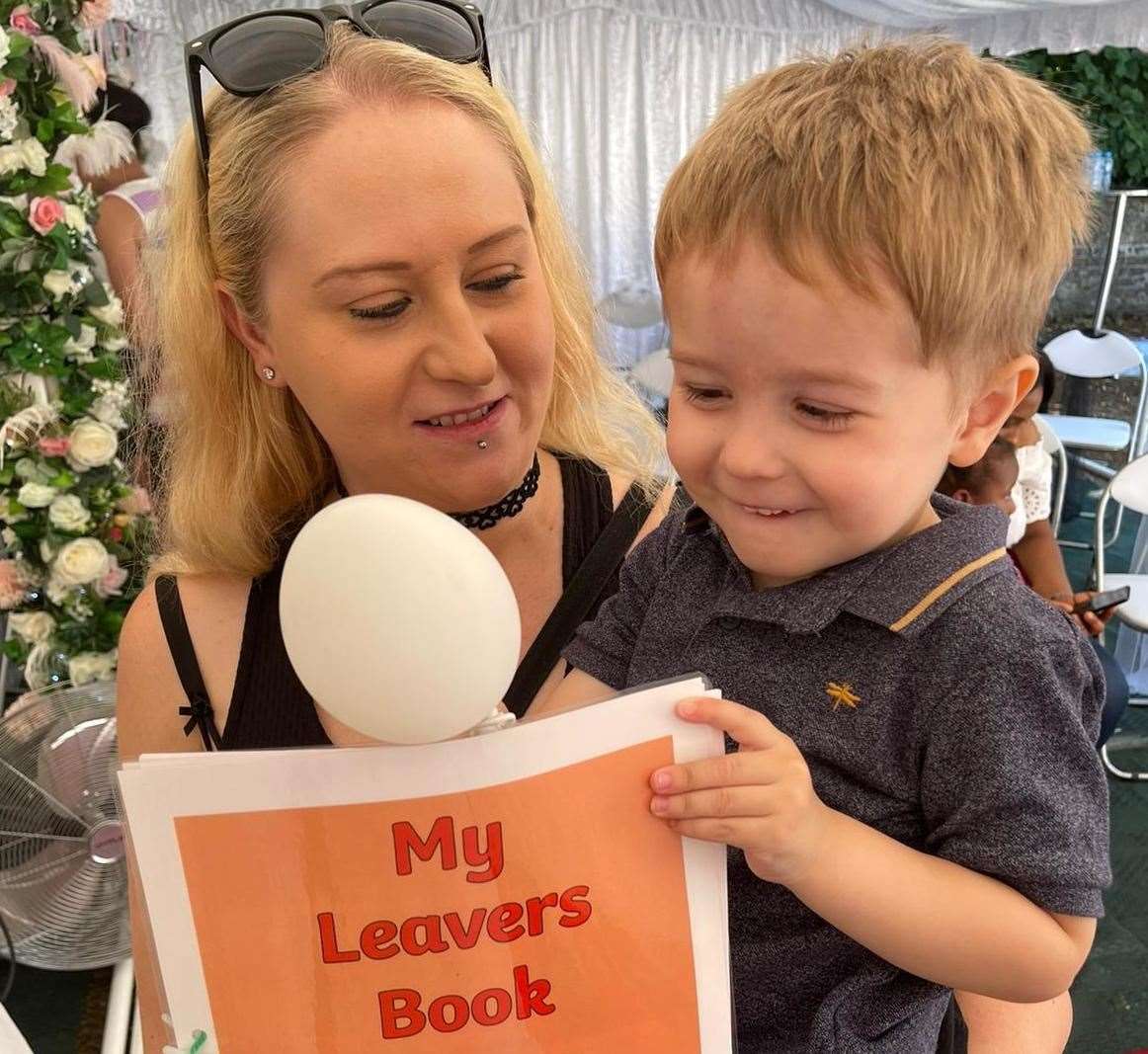 All smiles from Michael Davis and his mum