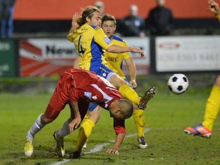 Ross Lafayette scores against Salisbury