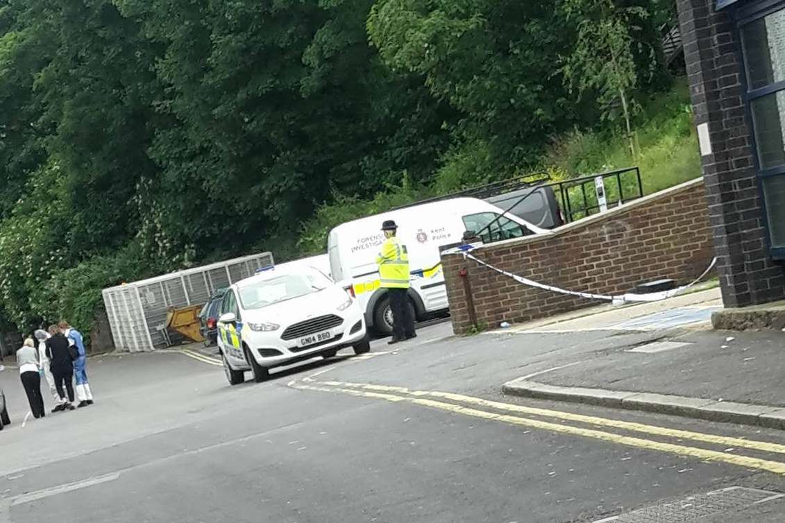 Police have taped off Payers Park in Folkestone this morning