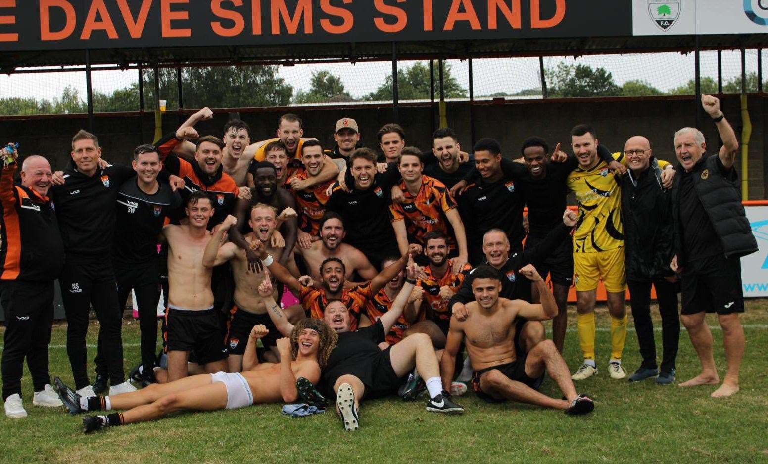 Lordswood pictured after their historic FA Cup win Picture: @LordswoodAFC