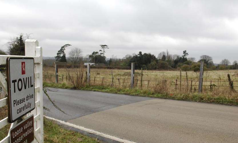 The green-field site bordering the Loose Valley Conservation Area