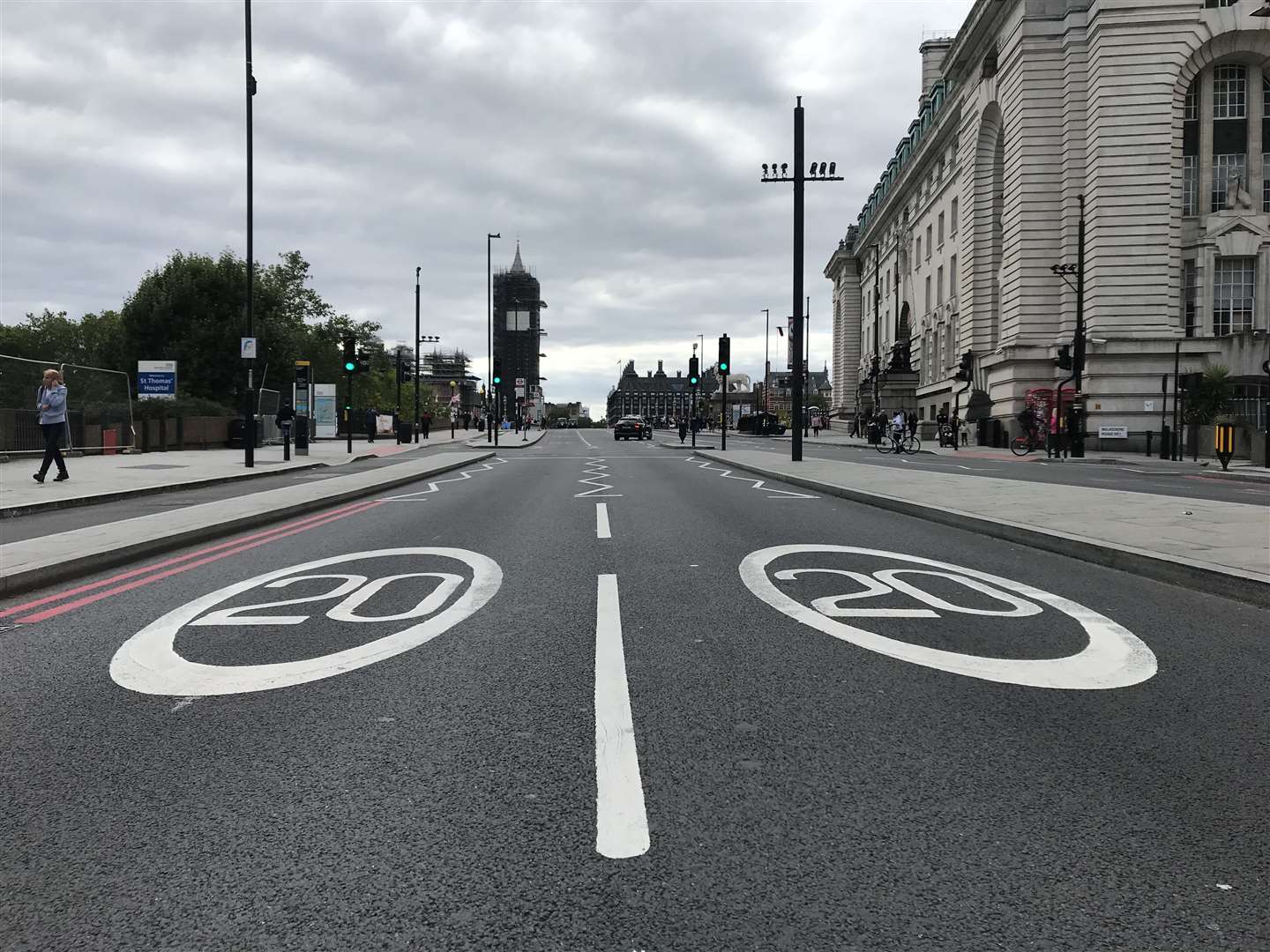 The 20mph limit on Westminster Bridge in London