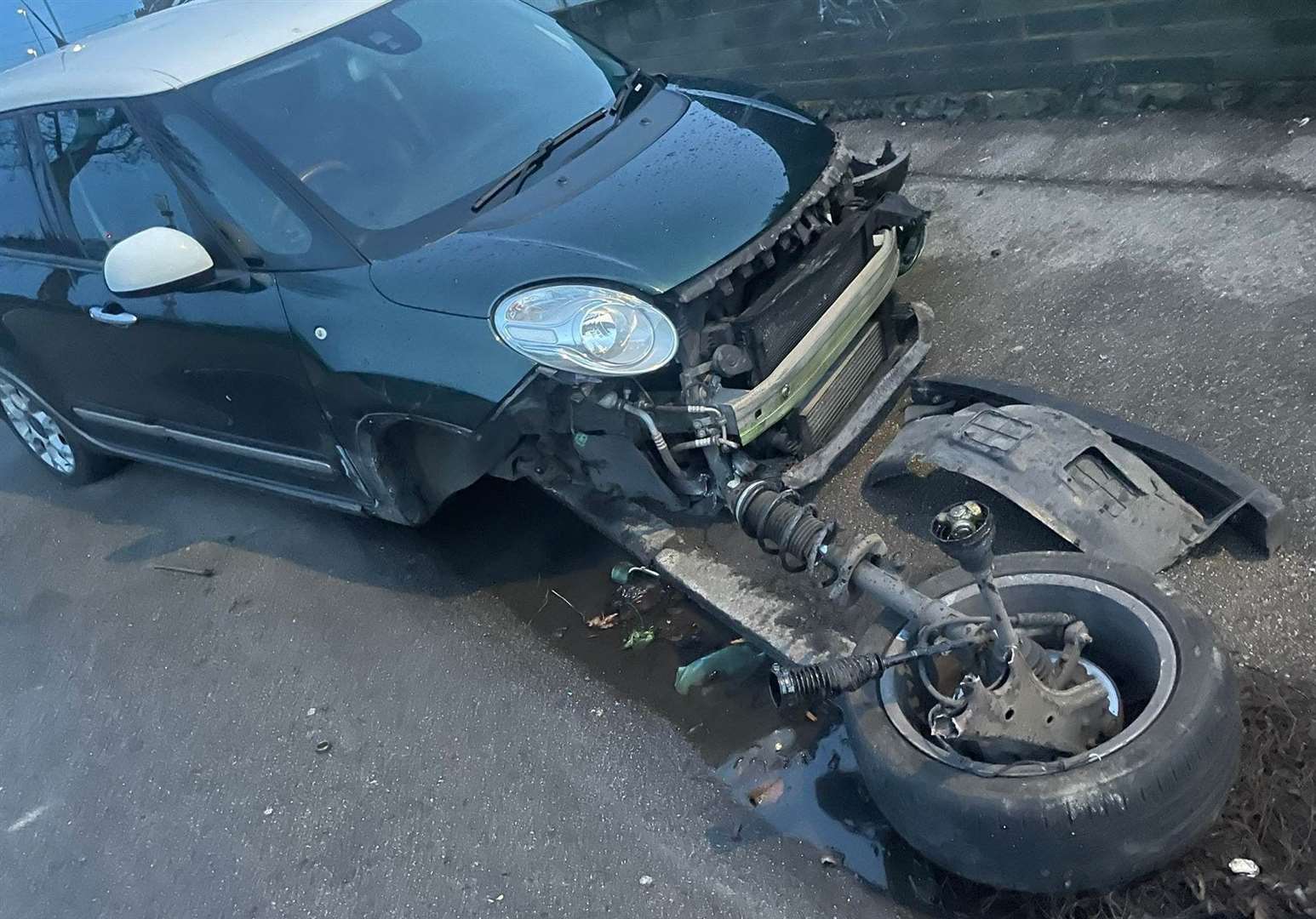 Georgina Botterman's Fiat was parked outside her house in Dane Valley Road, Margate, when it was written off by a stolen car. Picture: Georgina Botterman